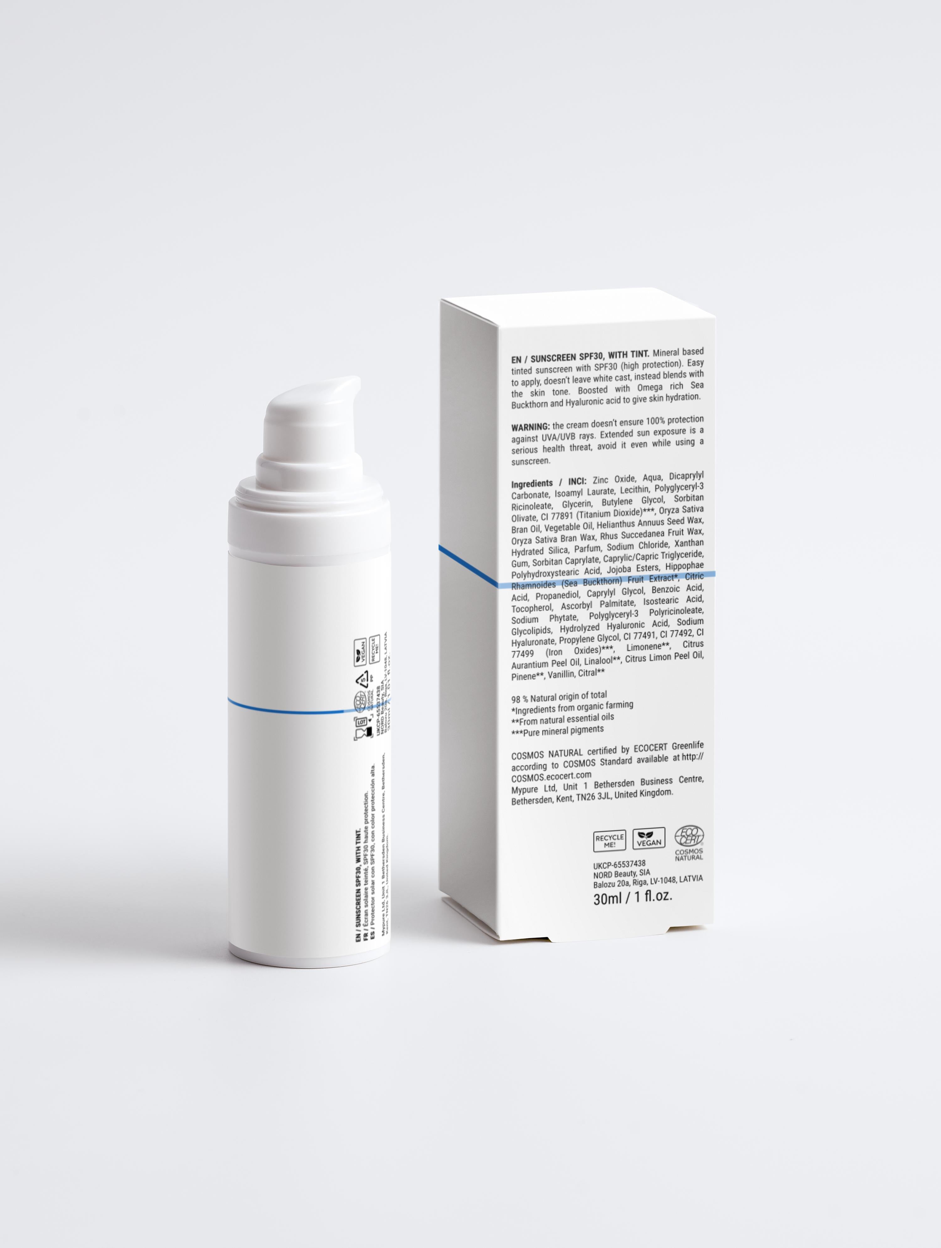 Sunscreen SPF30, with tint